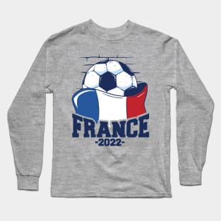 France flag and soccer ball t-shirt Long Sleeve T-Shirt